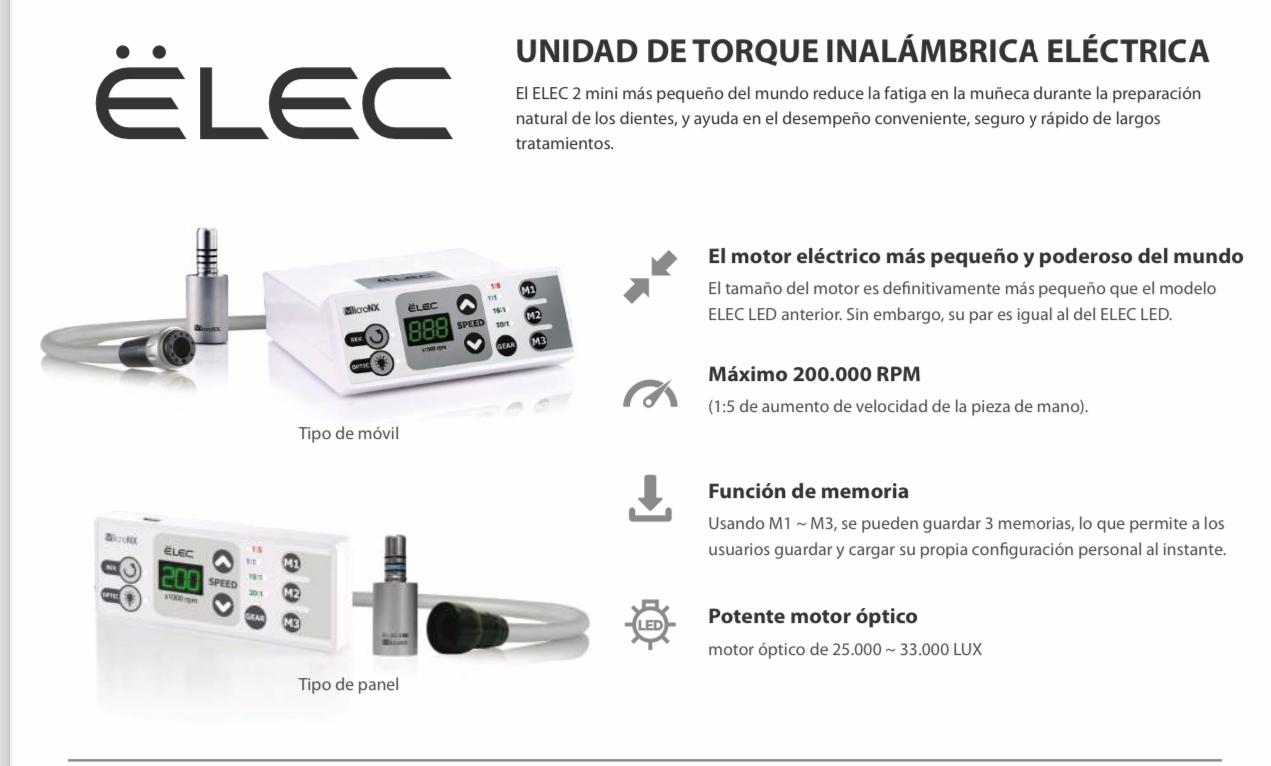 ELEC Micromotor eléctrico clínico para turbina eléctrica y contra ángulo eléctrico