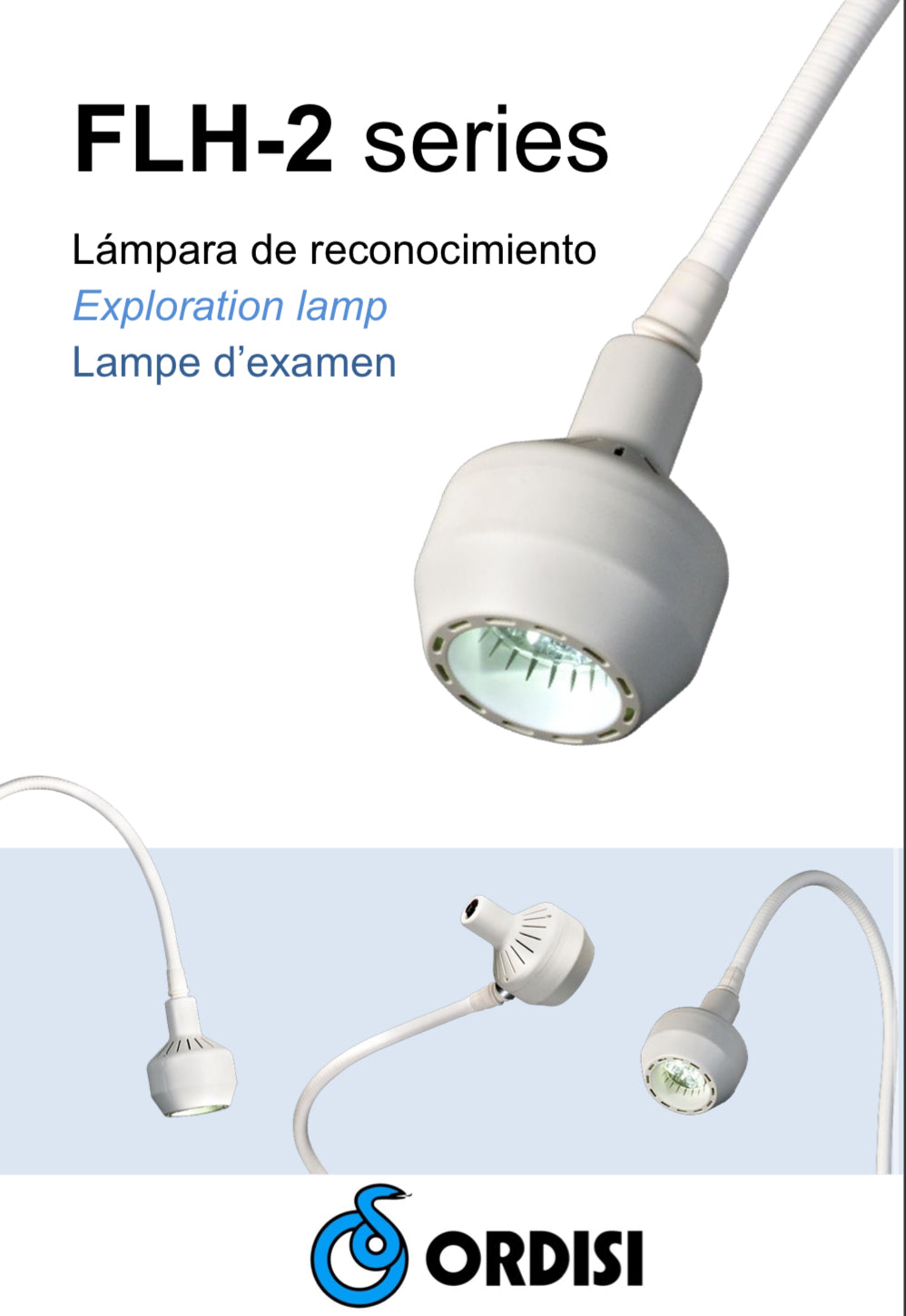 Lámpara FLH-2 Led para examen Cuello de Ganso Rodable