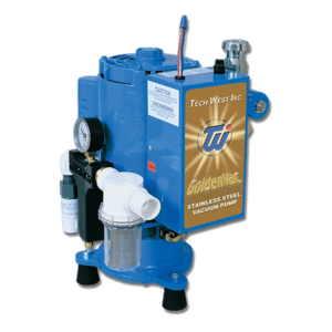 Bomba de Vacío de acero inoxidable Tech West Goldenvac Consultorios dentales y medicos de 1 HP hasta 3 usuarios