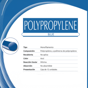 Sutura de Polipropileno Azul - Hilo 6-0, 75 cm, Aguja 3/8 Corte Circular, 19 mm (Ref. 5071519)