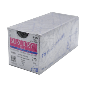 Sutura Reabsorbible Surgicryl PGA - Hilo 7-0, 45 cm, 2 Agujas 3/8 Punta Espatulada, 8 mm (Ref. OSU071)