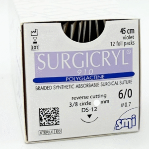Sutura Reabsorbible Surgicryl Poliglactina 910 - Hilo 6-0, 45 cm, Aguja 3/8 Curva Punta Triangular, 16 mm (Ref. 15071516VB)
